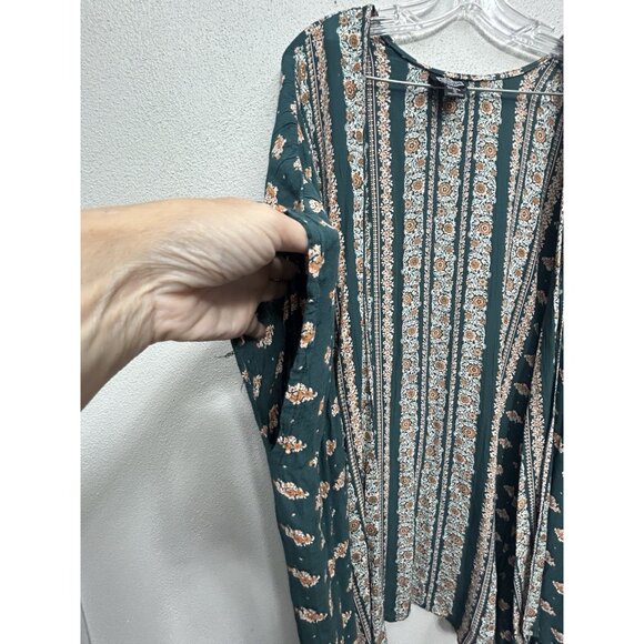 Angie Womens Floral Kimono Size Small Open Front Cover Up Boho Layering Beachy - Picture 6 of 9